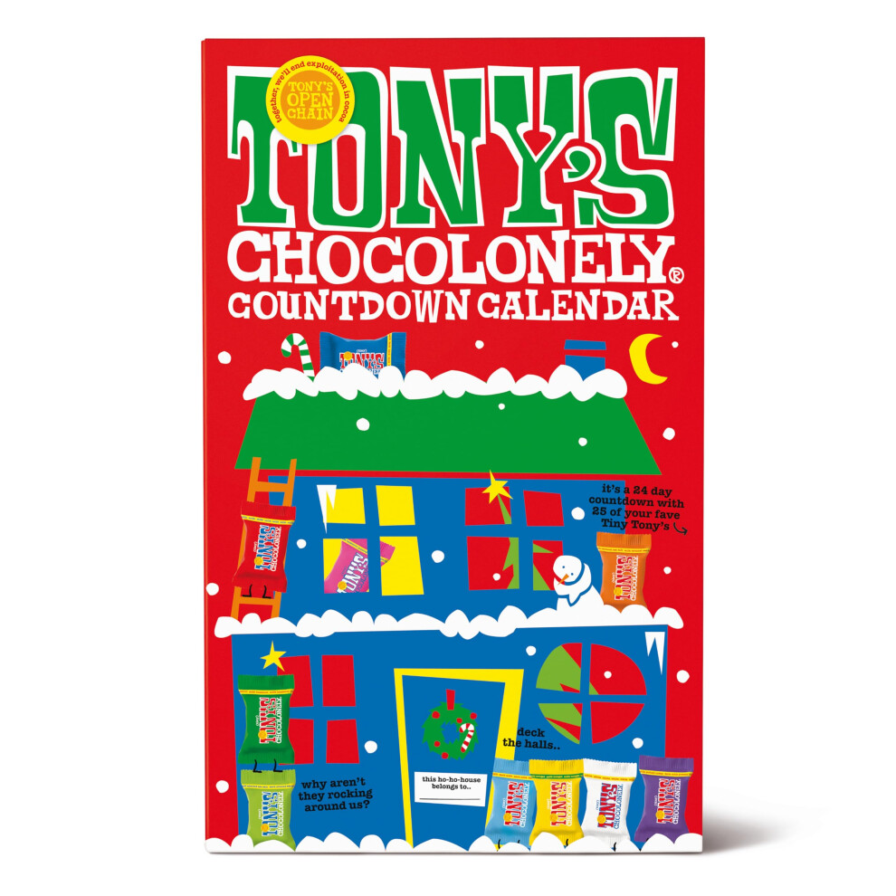 Tony's Chocolonely Big Advent Calendar - Christmas Countdown 25 Chocolates - Mix Of 10 Tiny Tony's Flavours - Vegetarian - Image 3