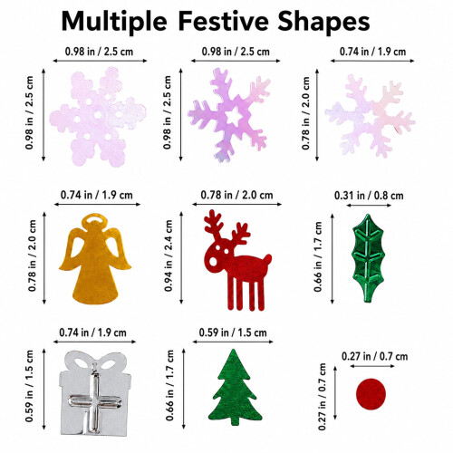 60g Christmas Glitter Confetti, Xmas Table Decorations Sequins Sprinkles 2