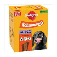 Pedigree Schmackos Mega Pack 110/112 Strips Snacks, Dog Treat Multipack with Beef, Lamb and Poultry Flavours