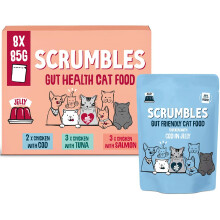 Scrumbles • Wet Cat Pouches • Fish Jelly • Hypoallergenic • All Lifestages • 2x Chicken with Cod • 3x Chicken with Tuna • 3x Chicken wit