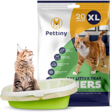 Pettiny 20 XL Cat Litter Tray Liners with Drawstrings Scratch Resistant Bags for Extra Large Litter Box