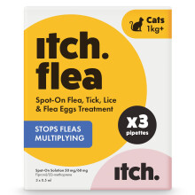 Itch Cat (1kg+) Flea & Tick Spot On Treatment - 3 Pipettes