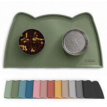 OHMO Silicone Cat Food Mat for Food&Water Bowls, 46x25cm, Camo Green
