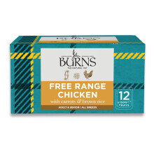 Burns Wet Dog Food - Free Range Chicken with Carrots and Brown Rice - Adult & Senior - 12 x 150g - Made with Natural Ingredients - Hypoallergenic - S