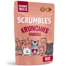 Scrumbles • Cat Treats • Krunchies • Anti-Hairball • All Lifestages • 180g Bag • Hypoallergenic • No Added Sugar • Gluten Free • Sli