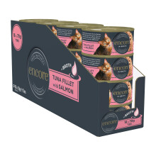 Encore Natural Wet Cat Food Tuna Fillet with Salmon in Broth 16 x 70g Tins