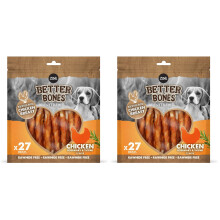 Zoë Better Bones Soft Dog Treat Chews, Pouch of Rawhide-Free, Chicken-Wrapped Twist Dog Training Chews - Chicken Flavour, 1 Bag of 27 pcs (Pack of 2)