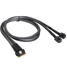 SlimSAS SFF-8654 8i 4.0 to 2X SAS HD 8643 Server Internal Connection Cable 0.5m