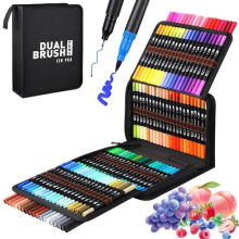 120 Dual Tip Colouring Pens Brush Pens Tool Felt Tip Pens Kids Adults Colouring