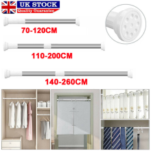 Heavy Duty Extendable Telescopic Shower Curtain Pole Rail Rods Bath Window Door