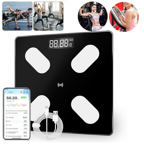 180KG Bathroom Scale Bluetooth Smart App BMI Standing Weighing Scale Machine UK