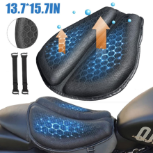 Motorcycle Gel Seat Cushion Hollow and Breathable 3D Honeycomb Shock-Absorbing
