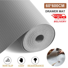 Bulk Roll - 60cm x 600cm Flexible Grey Waterproof Drawer Shelf Liner Mat