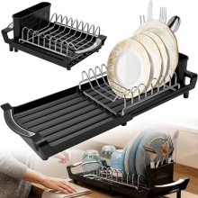 Telescopic Drying Rack Tableware Dish Drainer Cutlery Holder Sink Storage Rack