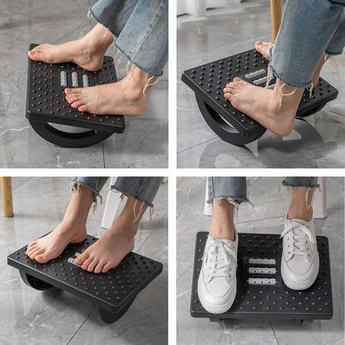 Ergonomic Foot Rest under Desk Adjustable Height, Tilt Angle w/ Massage Roller 1