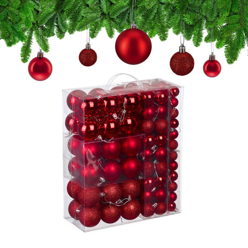 Dekoratives Christbaumkugeln-Set aus Kunststoff, 138-teilig 1