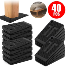 40 Pack Rubber Furniture Wedges Balance Wedges Spacers for Furniture Levelling