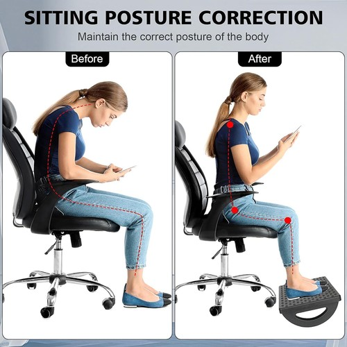 Ergonomic Foot Rest under Desk Adjustable Height, Tilt Angle w/ Massage Roller 2