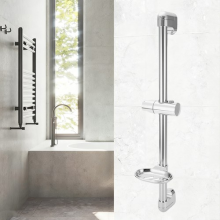 Stainless Steel Shower Riser Rail Wall Mounted Shower Slide Bar with Soap Box UK