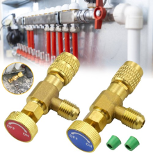 2x Filling Refrigerant Safety Valve Air Conditioning Connector Adapter R22 R410A