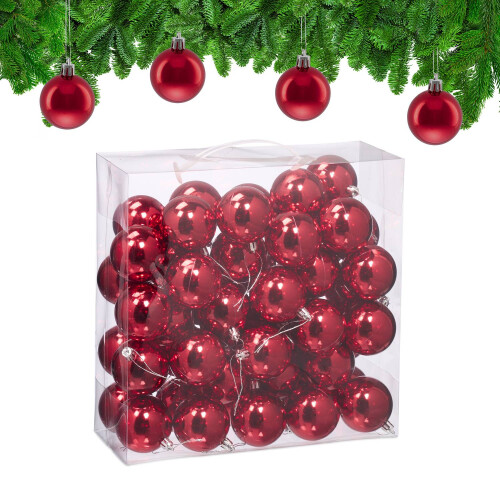 50 glänzende Christbaumkugeln - Deko-Set 1