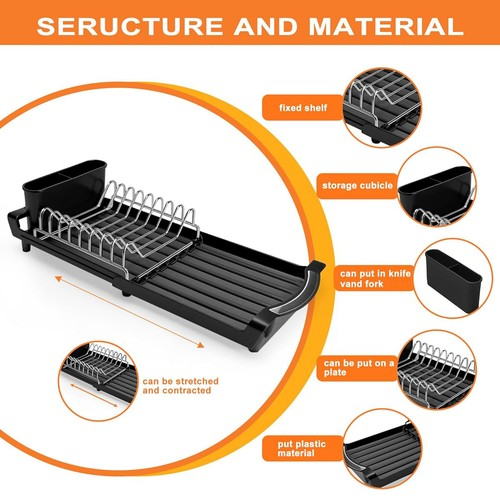 Telescopic Drying Rack Tableware Dish Drainer Cutlery Holder Sink Storage Rack 1