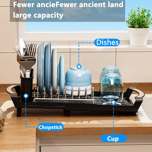 Telescopic Drying Rack Tableware Dish Drainer Cutlery Holder Sink Storage Rack 2