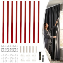 Self Adhesive Curtain Track, Ceiling Windows Slide Rail No Drill Curtain Rail UK