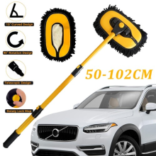 Telescopic Curved Rod Soft Hair Car Cleaning Brush Car Wash Mop Cleaning Tools