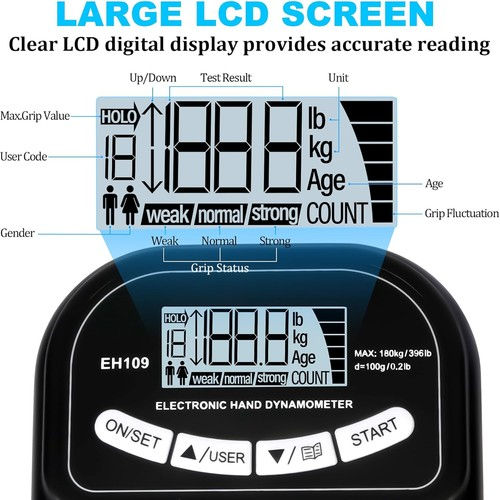 Grip Strength Tester Rechargeable Digital Hand Dynamometer Grip Strength Trainer 1