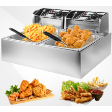 20L 5000W Commercial Electric Deep Fryer Fat Chip Twin Dual Tank Stainless Steel