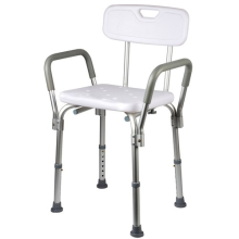 Shower Chair Bath Bench Seat Stool with Back Arms Adjustable Height 350lbs