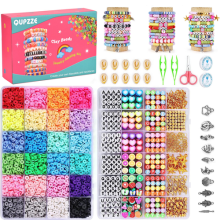 2 Box Jewelry DIY Kit Clay Spacer Bracelet Colorful Ceramic Making Beads Set