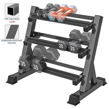 Dumbbell Rack Storage Stand Hex Weight Rack Heavy Duty 3 Tier Home Gym Fitness