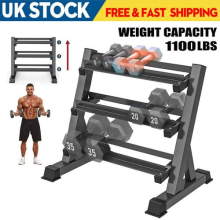 Heavy Duty Dumbbell Rack Storage Stand Hex Weight 3 Tier Wide Home Gym Fitness