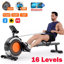 16 Levels LCD Magnetic Rowing Machine Rower for Gym Body Fitness Cardio Workout