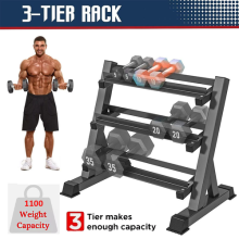 Dumbbell Rack Storage Stand Hex Weight Heavy Duty Wide Home Gym Fitness 3 Tier