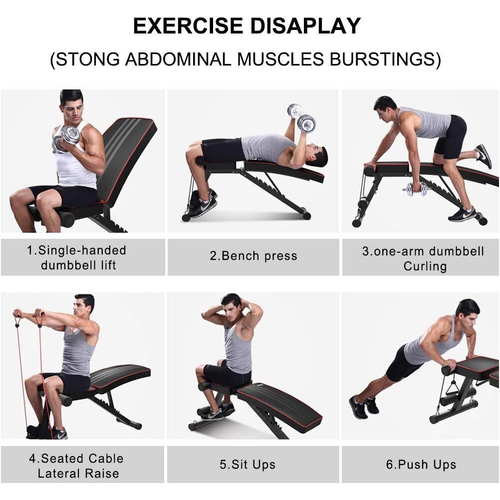 Dumbbell Bench Foldable Adjustable Weight Strength Training Workout Gym 7incline 2