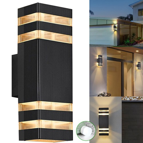 Modern Outdoor Wall Light Up Down IP65 Waterproof E27 LED Mains Powered 2
