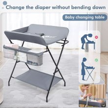 Baby Changer Table Folding Nursery Changing Station Unit with Storage Organizer