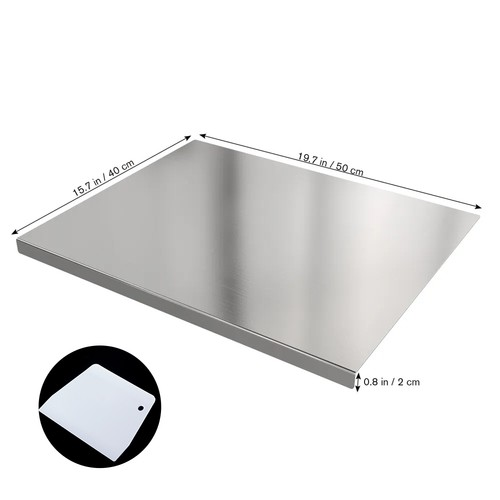 Stainless Steel Cutting Chopping Board Dough Board Meat Bread Kitchen Worktop UK 2