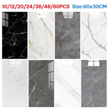 10-72X IXPE Marble Tiles Wall Sticker Self-Adhesive Stick Kitchen Bathroom Decor
