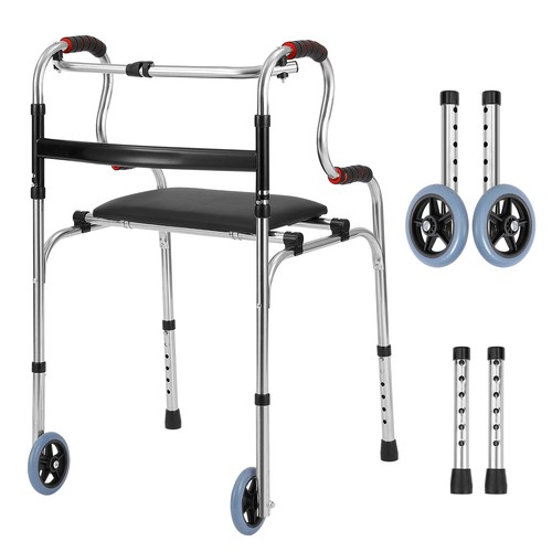 Folding Walking Frame Lightweight Walker Adjustable Zimmer Frame Mobility UK 1