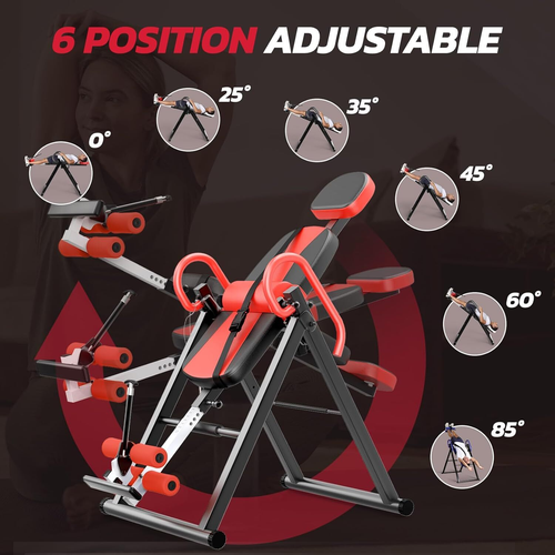 Adjustable Gravity Inversion Table Back Neck Pain Exercise Therapy Bench 1