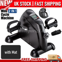 Mini Exercise Bike Pedal Exerciser Under Desk Cycle Rehab Arm Leg Trainer + Mat