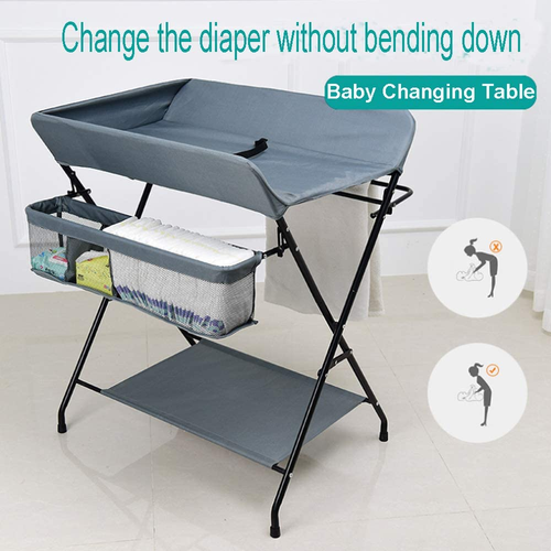 Baby Changer Table Folding Nursery Changing Station Unit with Storage Organizer 1