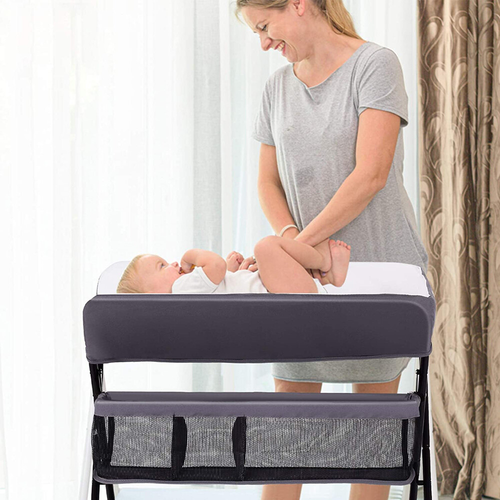 Baby Changer Table Folding Nursery Changing Station Unit with Storage Organizer 2