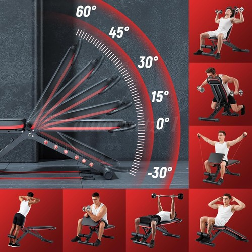 Adjustable Weight Bench Foldable Strength Training Full Body Workout Incline Gym 2
