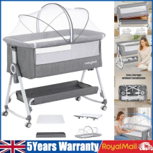 Baby Co-Sleeping Bedside Crib - Safe Bassinet with Storage Bag, Easy InstallâŒ