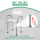 Shower Chair Bath Bench Seat Stool with Back Arms Adjustable Height 350lbs 4